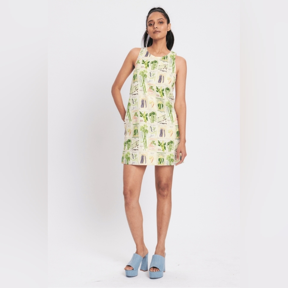 Rachel Antonoff Lola Mini Dress in the "Especially The Beans" Print, Pockets - Picture 8 of 16
